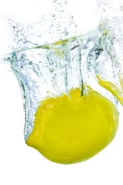 Lemon in water Stock Photos