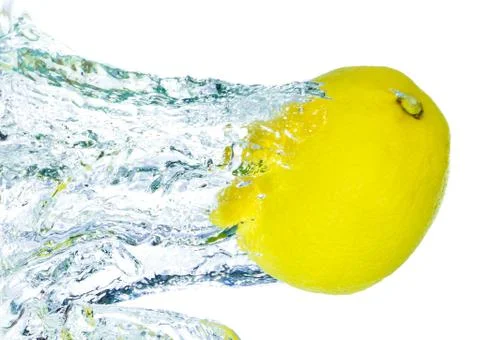 Lemon in water Stock Photos