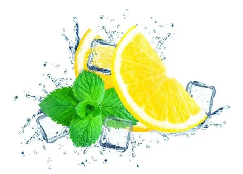Lemon water splash Stock Photos