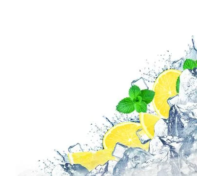 Lemon water splash Stock Photos