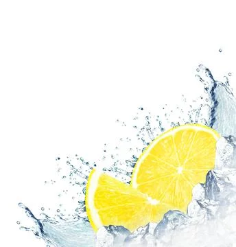 Lemon water splash Stock Photos