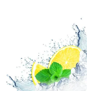 Lemon water splash Stock Photos