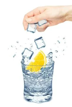 Lemon water splash Stock Photos