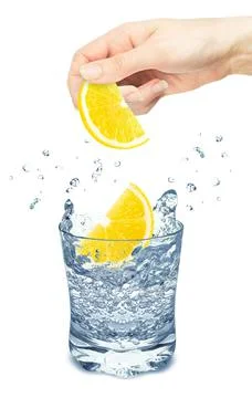 Lemon water splash Stock Photos