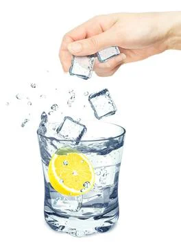 Lemon water splash Stock Photos
