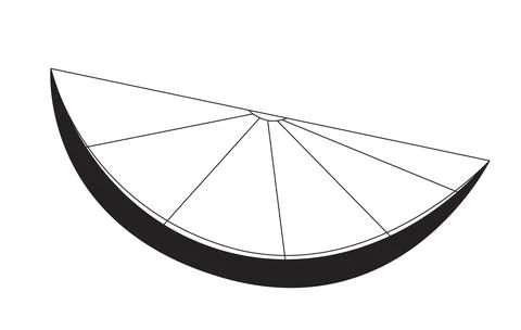 Lemon wedge 2D line object Illustrazione stock