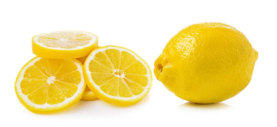 Lemon on white background Stock Photos