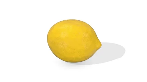 Lemon on a White Floor. Stylized Lemon 3D Animation. 4K Stock Footage 310430354