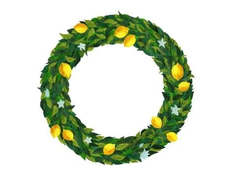 Lemon wreath Illustrazione stock