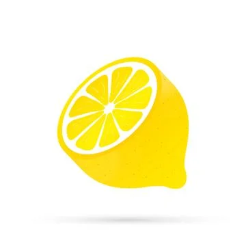 Lemon. Yellow lemon vector illustration isolated on white background. Illustrazione stock