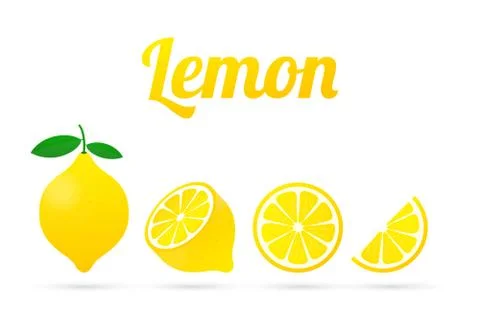 Lemon. Yellow lemon vector illustration isolated on white background. Stock-Illustration