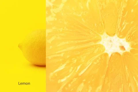 Lemon on yellow Stock Photos