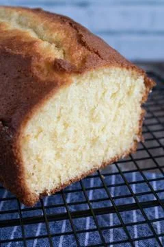 Lemon yogurt cake on rustic background Stock Photos