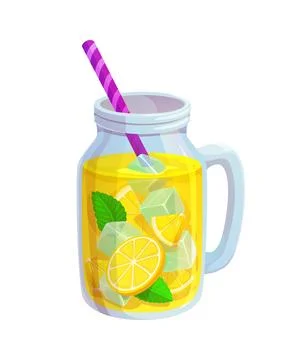 Lemonade and lemon fruit juice or citrus drink Stock Illustration