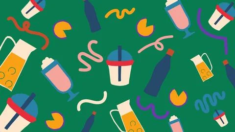 Lemonade and smoothie background Stock Illustration