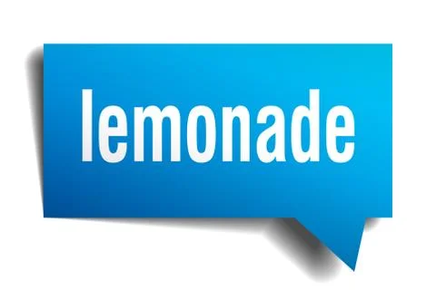 Lemonade blue 3d speech bubble Stock Illustration