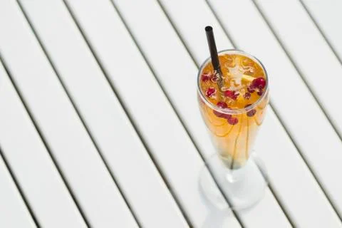 Lemonade with cranberry and ginger. Stock Photos