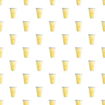 Lemonade cups forming a refreshing yellow summer pattern Illustrazione stock