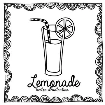 Lemonade drawing over white background vector illustration Stock Illustration