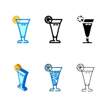 Lemonade drink color icon vector series Stock Illustration