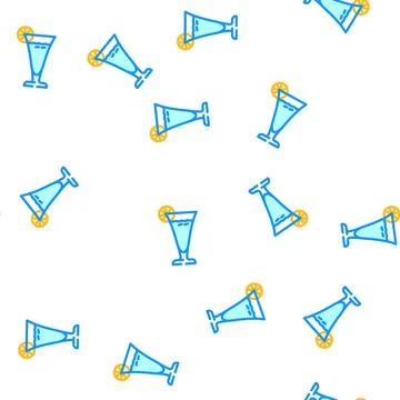 Lemonade drink vector seamless pattern Illustrazione stock
