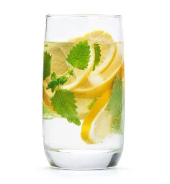 Lemonade glass isolated Stock Photos