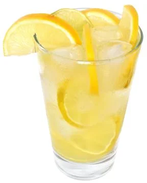 Lemonade with ice cubes Stock Photos