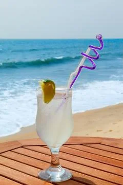 Lemonade with ice on the table Stock Photos