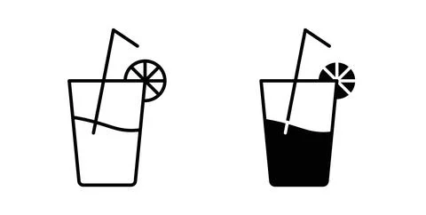 Lemonade icon in black and white. vector icon pack for websites Stock Illustration
