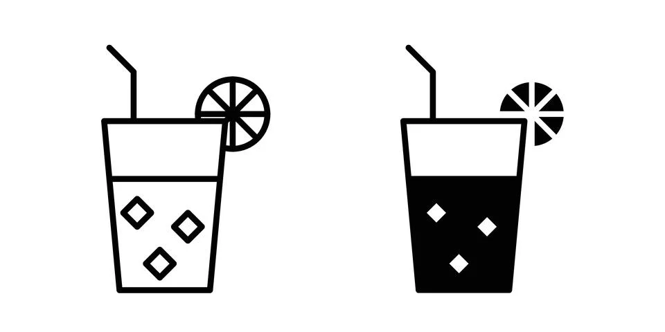 Lemonade icon black vector isolated on white Stock Illustration
