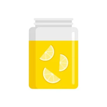 Lemonade jar icon, flat style イラスト素材