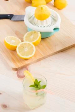 Lemonade just squeeze Stock Photos