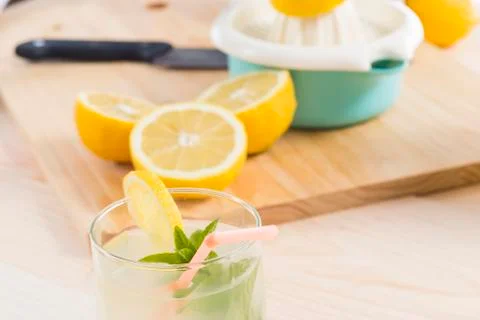 Lemonade just squeeze Stock Photos