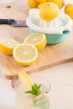 Lemonade just squeeze Stock Photos