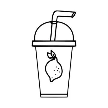 Lemonade milkshake icon, cold drink, soda drink Illustrazione stock
