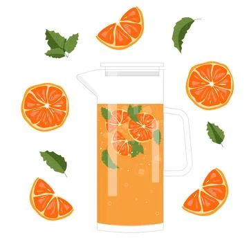 Lemonade with oranges and mint Stock Illustration