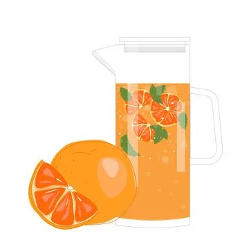 Lemonade with oranges and mint Stock Illustration