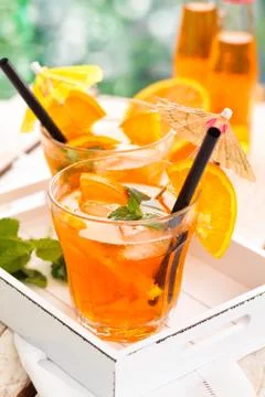 Lemonade with oranges. Stock Photos