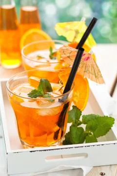 Lemonade with oranges. Stock Photos