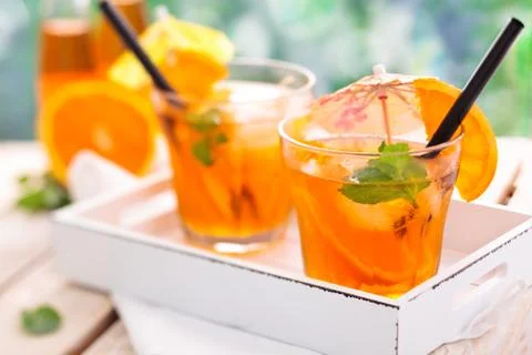 Lemonade with oranges. Stock Photos