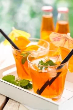 Lemonade with oranges. Stock Photos