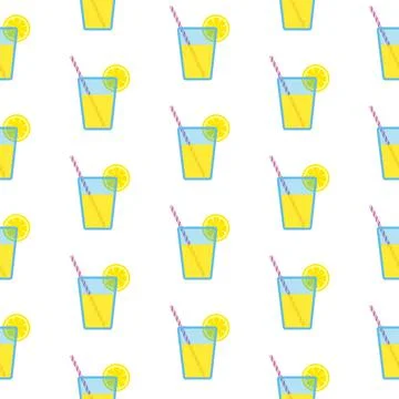 Lemonade pattern on white background Stock Illustration