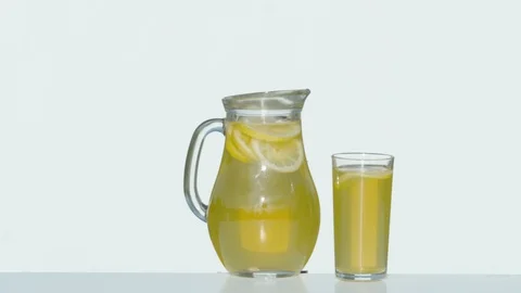 Lemonade pitcher exploding, Ultra Slow Motion Video stock 86578758