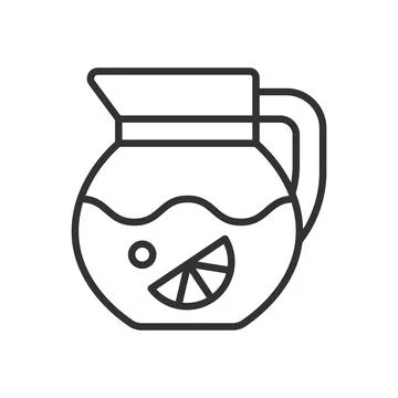 Lemonade pitcher icon in line design. lemonade, juice, beverage, pitcher, citrus イラスト素材