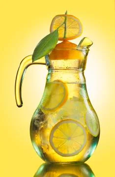 Lemonade pitcher Stock Photos