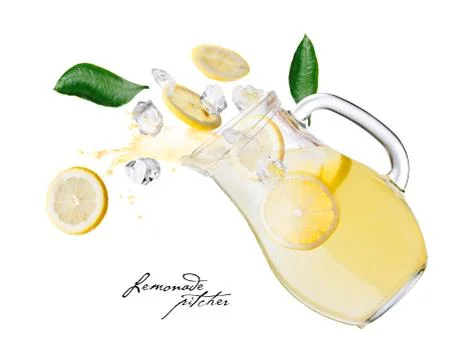 Lemonade pitcher splashes Stock-Fotos