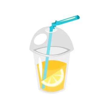 Lemonade in plastic cup. Stock Illustration