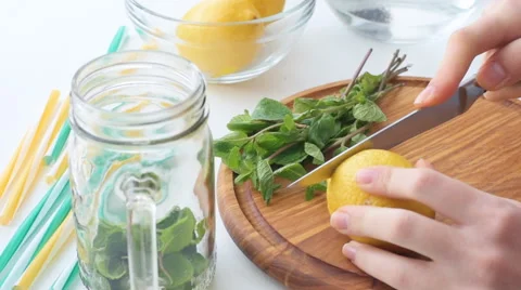 Lemonade preparation. Stock Footage 61602904