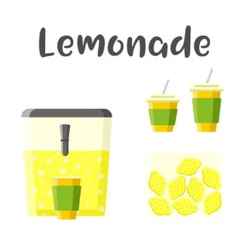 Lemonade set. Colorful vector constructor Stock Illustration