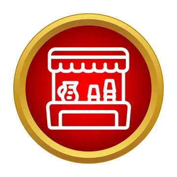 Lemonade stand icon offering refreshing summer beverage Stock Illustration